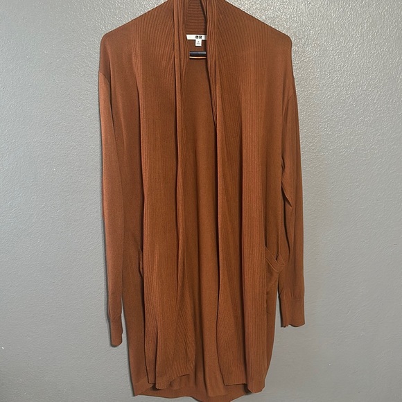 Uniqlo brand Size Medium open front Cardigan Cinnamon Color - Picture 6 of 15